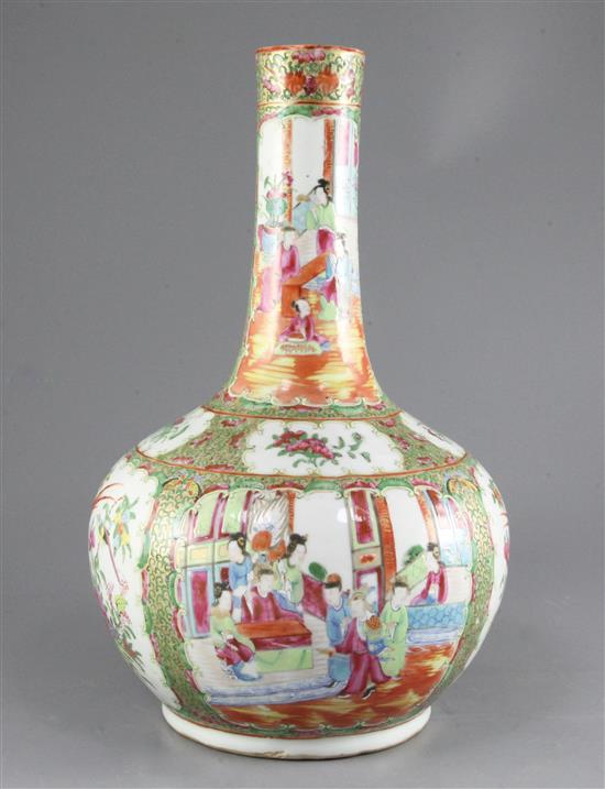 A Chinese famille rose bottle vase, 19th century, height 39.5cm